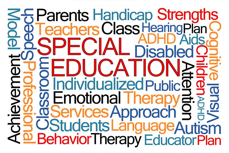 Photo of words relating to special needs education